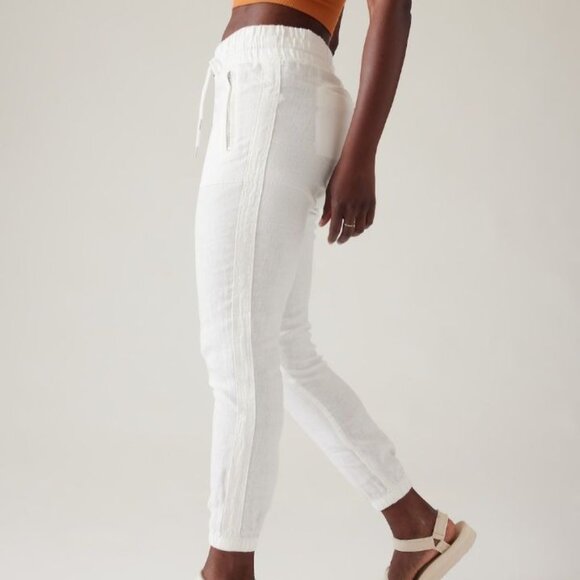 NEW Athleta Cabo Linen Jogger Mid-Rise Semi-Fitted 100% Linen Plus Size 24 - Picture 4 of 12